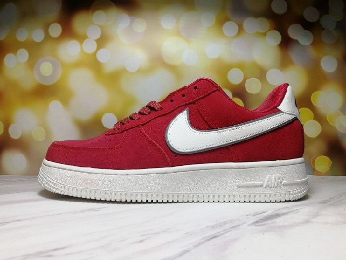 Men's Air Force 1 Low Red Shoes 0217